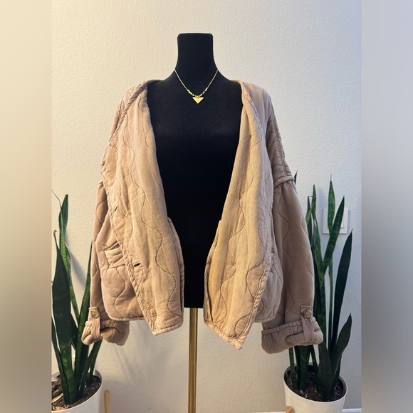 NWT FREE PEOPLE QUILTED JACKET DOLMAN SLEEVES WARM FALL COZY OVERSIZED LAYERING - Picture 9 of 16